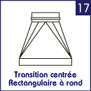 Transition centrée rectangulaire à rond